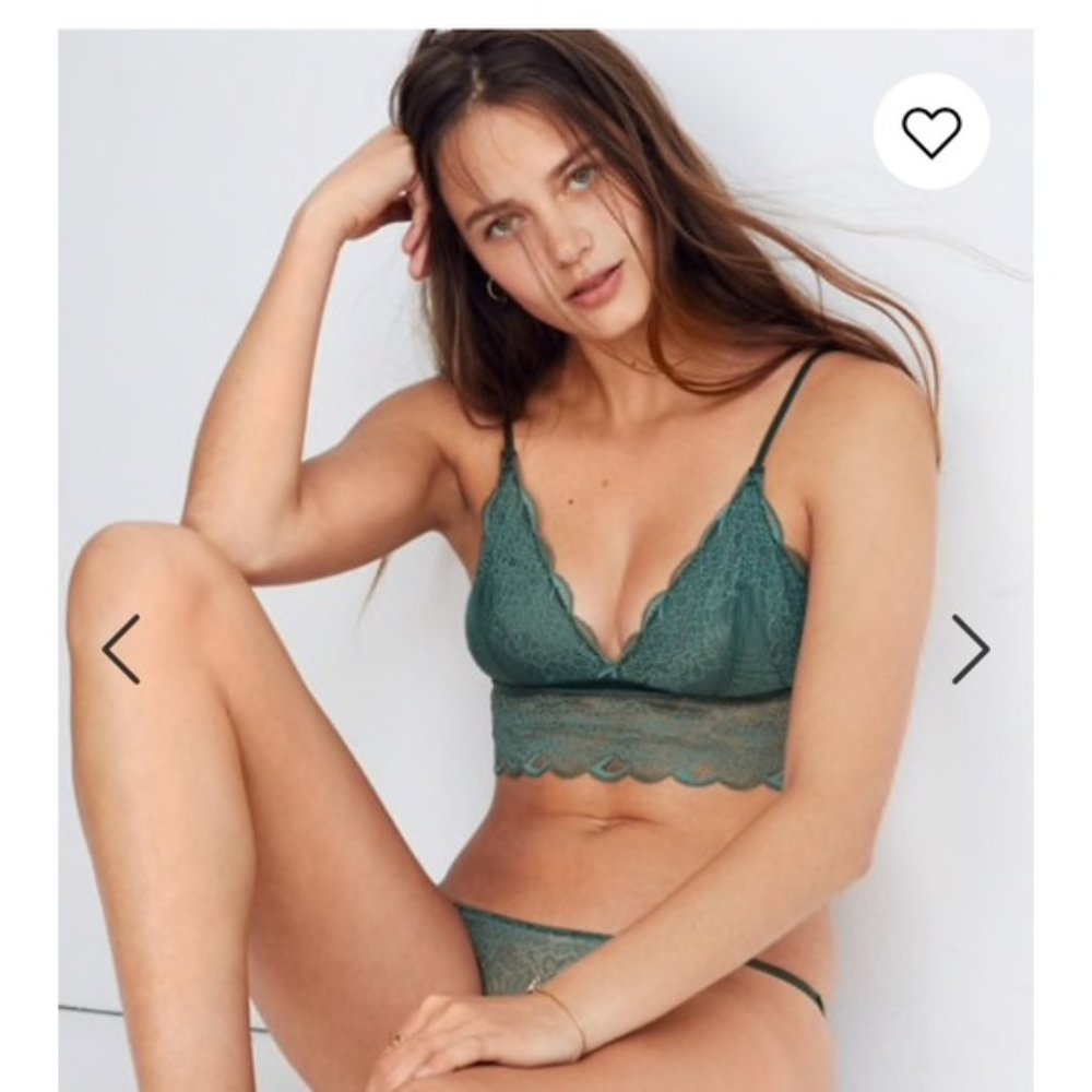 Madewell Lace Liana Bralette in Smoky Spruce